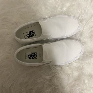 White slip on vans